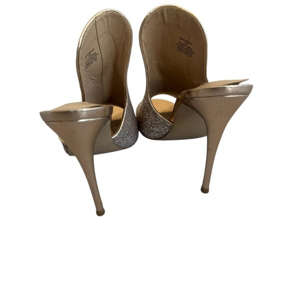 Steve Madden Sinful Pink Glitter Heels Open Toe Sandals Slides Size 7.5 Women's - Picture 5 of 10